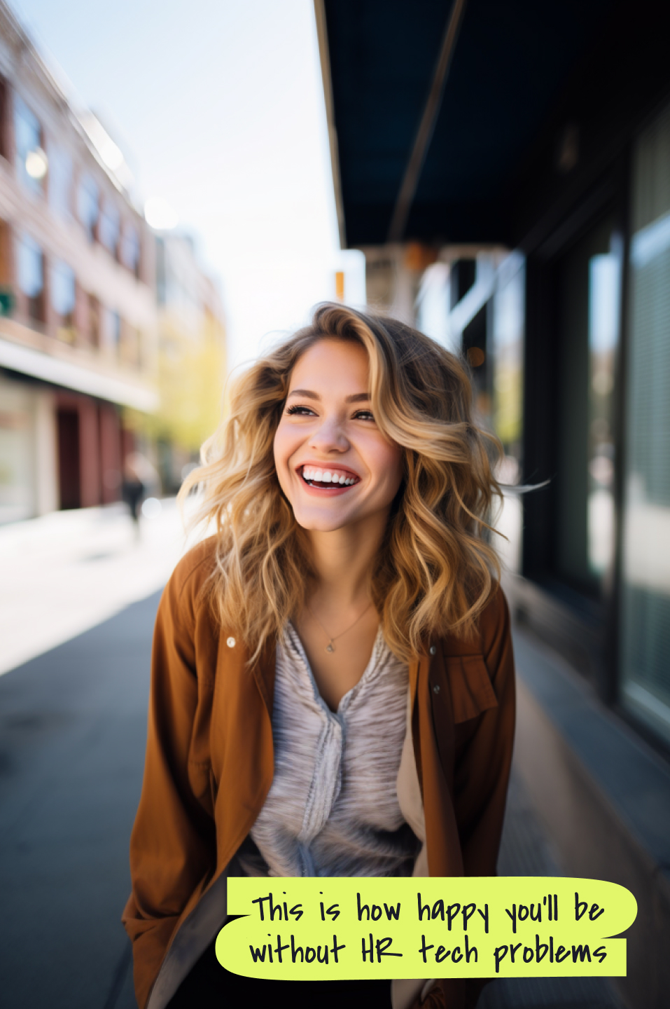 AI-generated photo of woman laughing