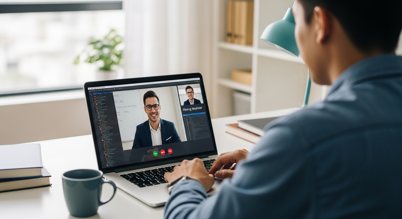 Software engineer on a virtual coding interview