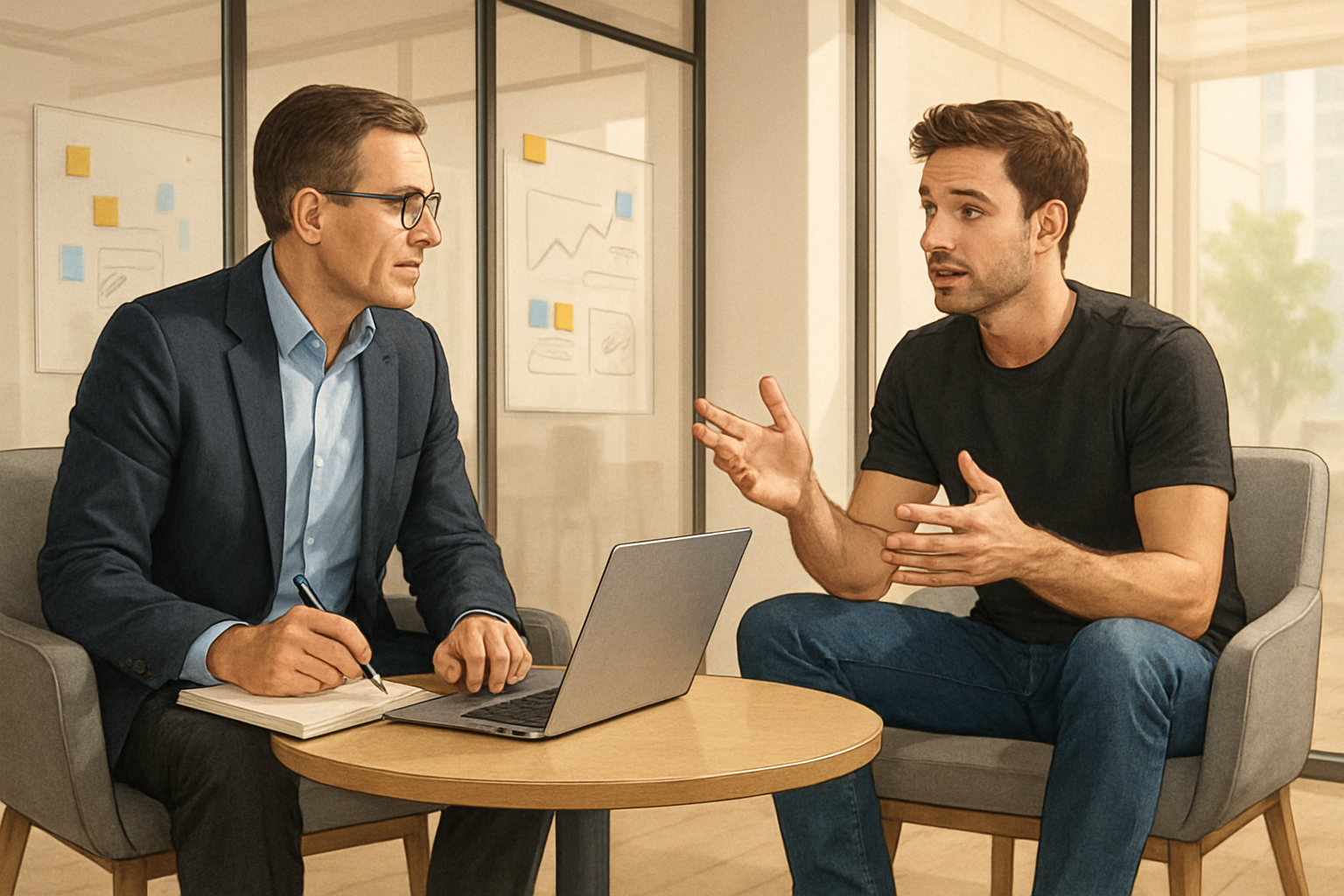 HR leader talking with a Startup CEO