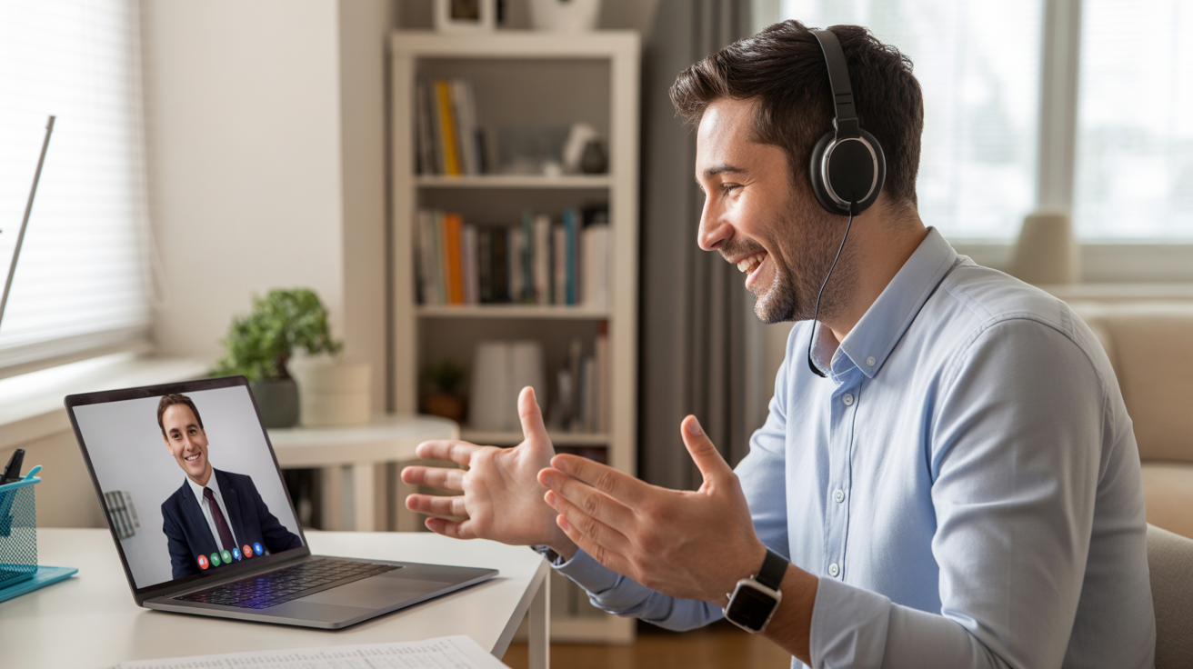 SaaS Sales Rep on a Video Call